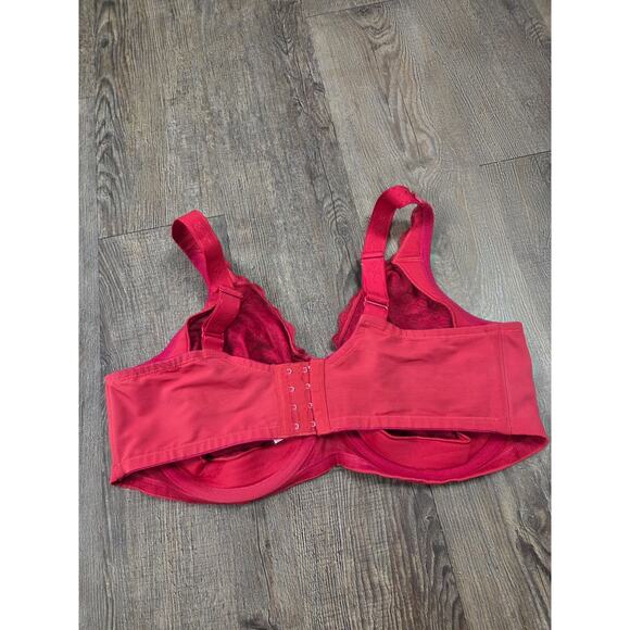 Elila 2311 - 40F Solid Red Lace Underwire Bra Unpadded Full Coverage - Picture 3 of 6